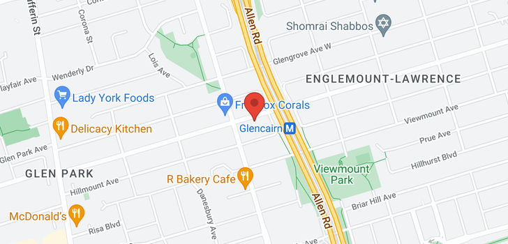 map of 801 Glencairn Ave